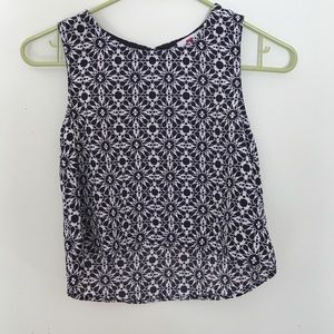 black and white patterned tank top